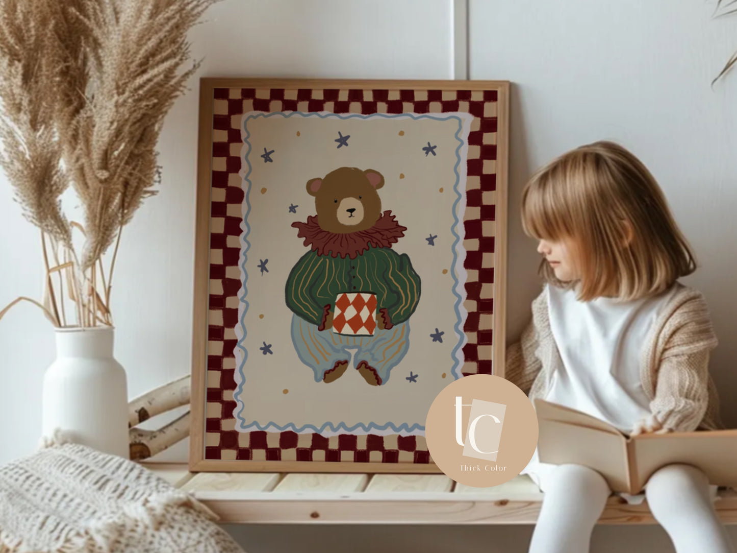 A Teddy with a drum nursery print