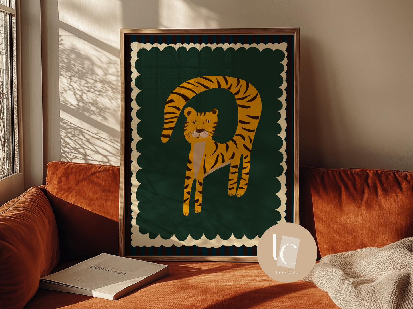 Tiger nursery retro eclectic print