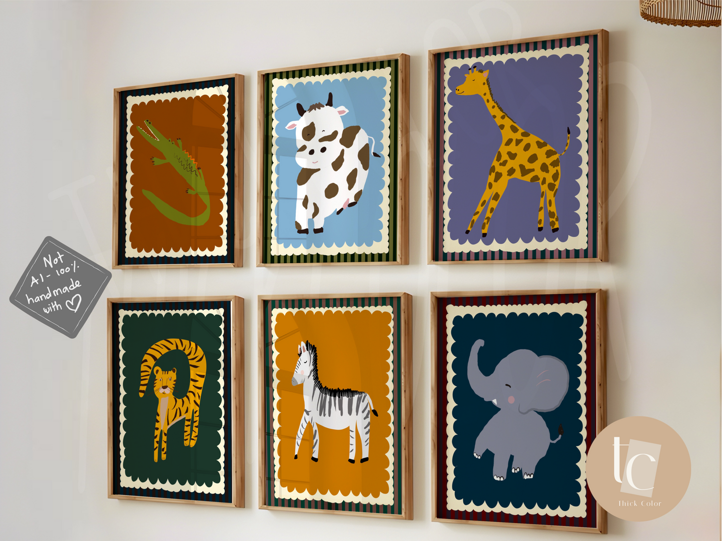 Set of 6 cute animal set