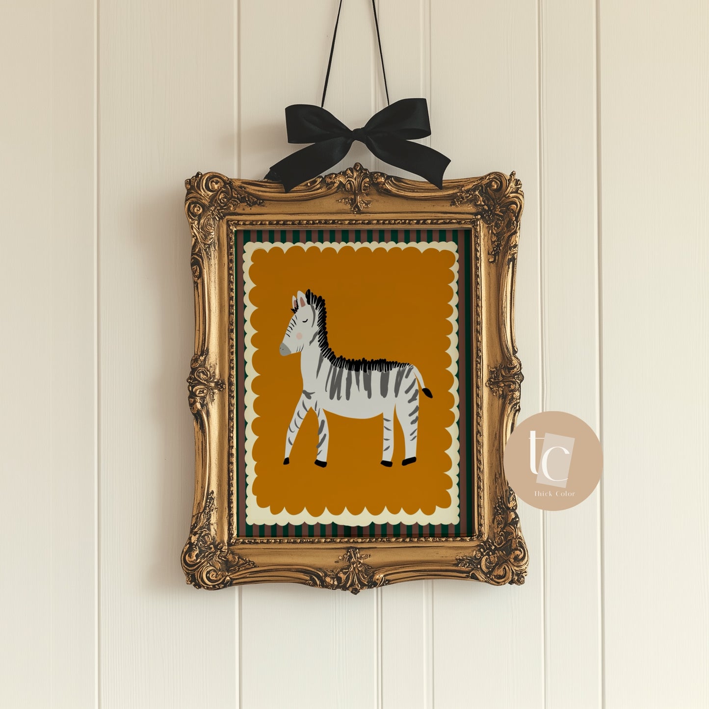 Zebra nursery retro eclectic print