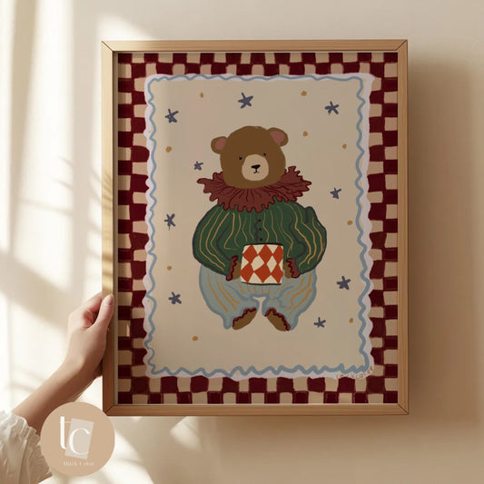 A Teddy with a drum nursery print