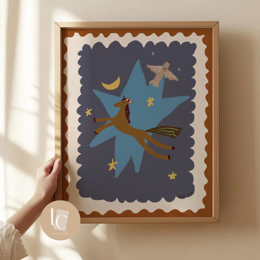 A Unicorn supernova nursery print