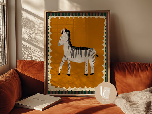 Zebra nursery retro eclectic print