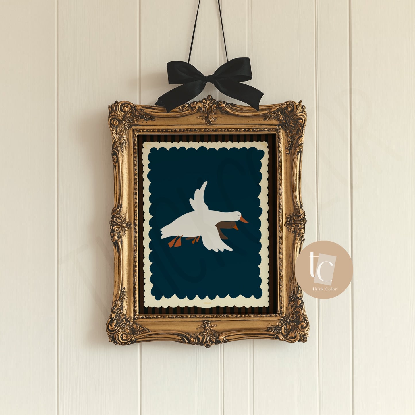 A Silly Goose Mum and Baby Flying Nursery Print