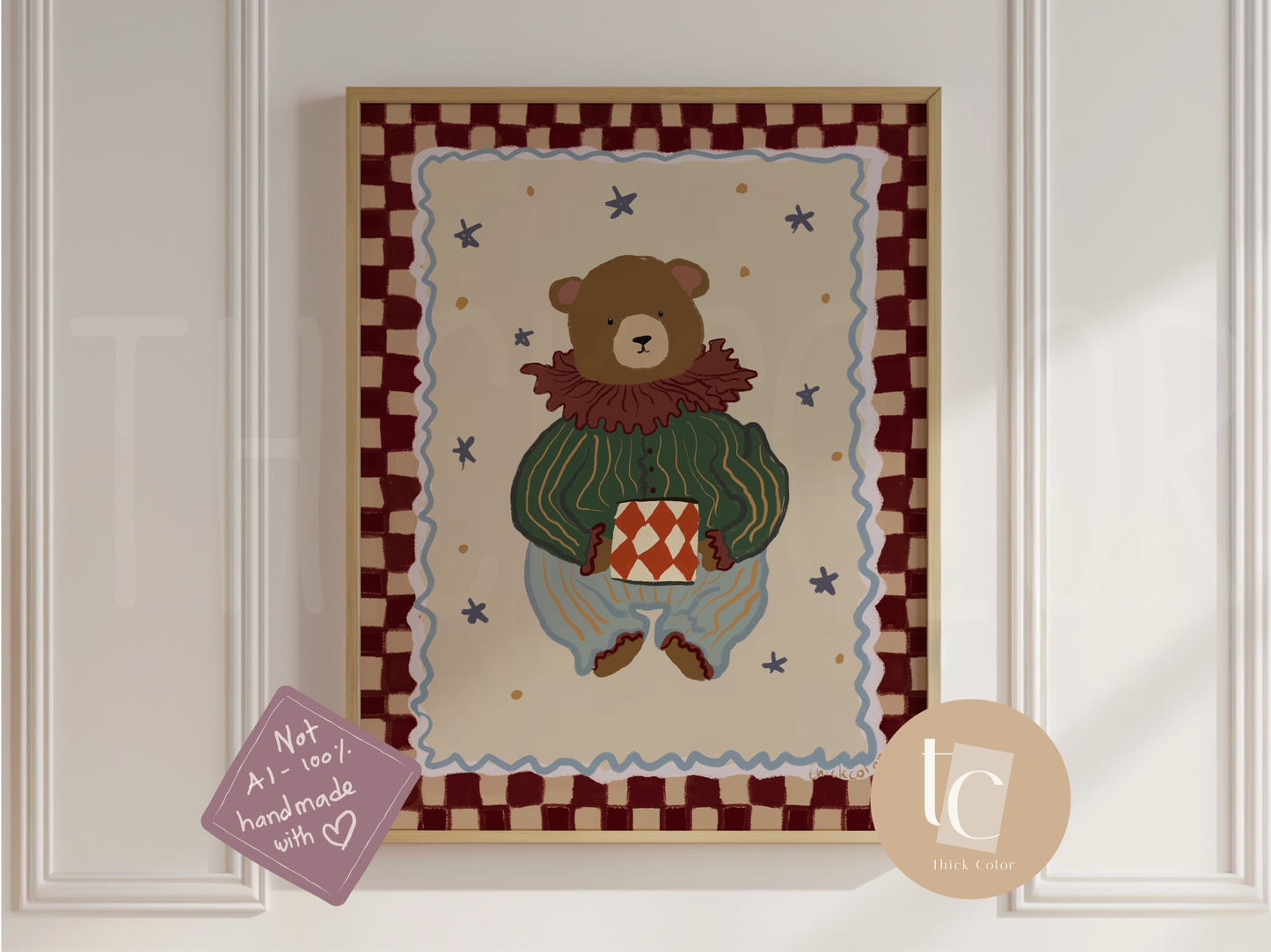 A Teddy with a drum nursery print