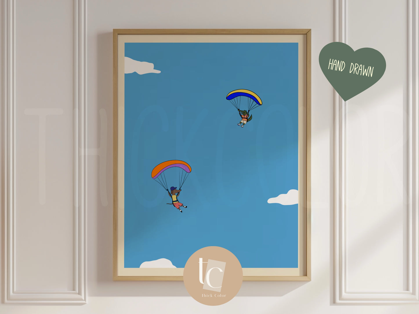 Nursery Sunny Day Paragliding Print