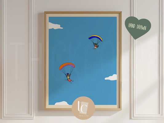 Nursery Sunny Day Paragliding Print