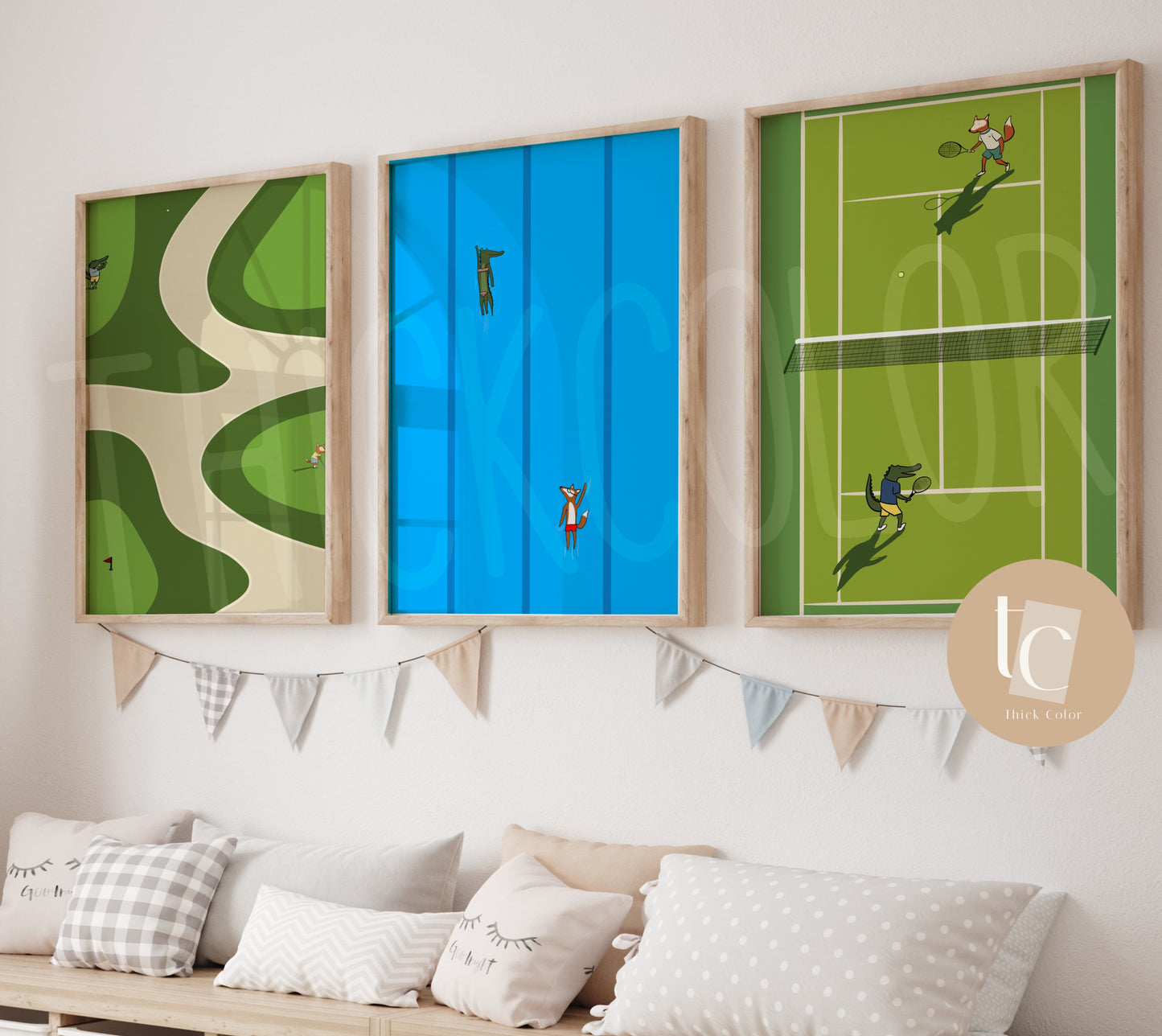 Nursery Sunny Day Tennis Print