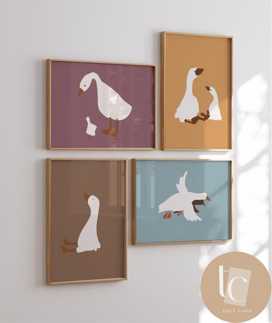 Silly geese set of 4 prints