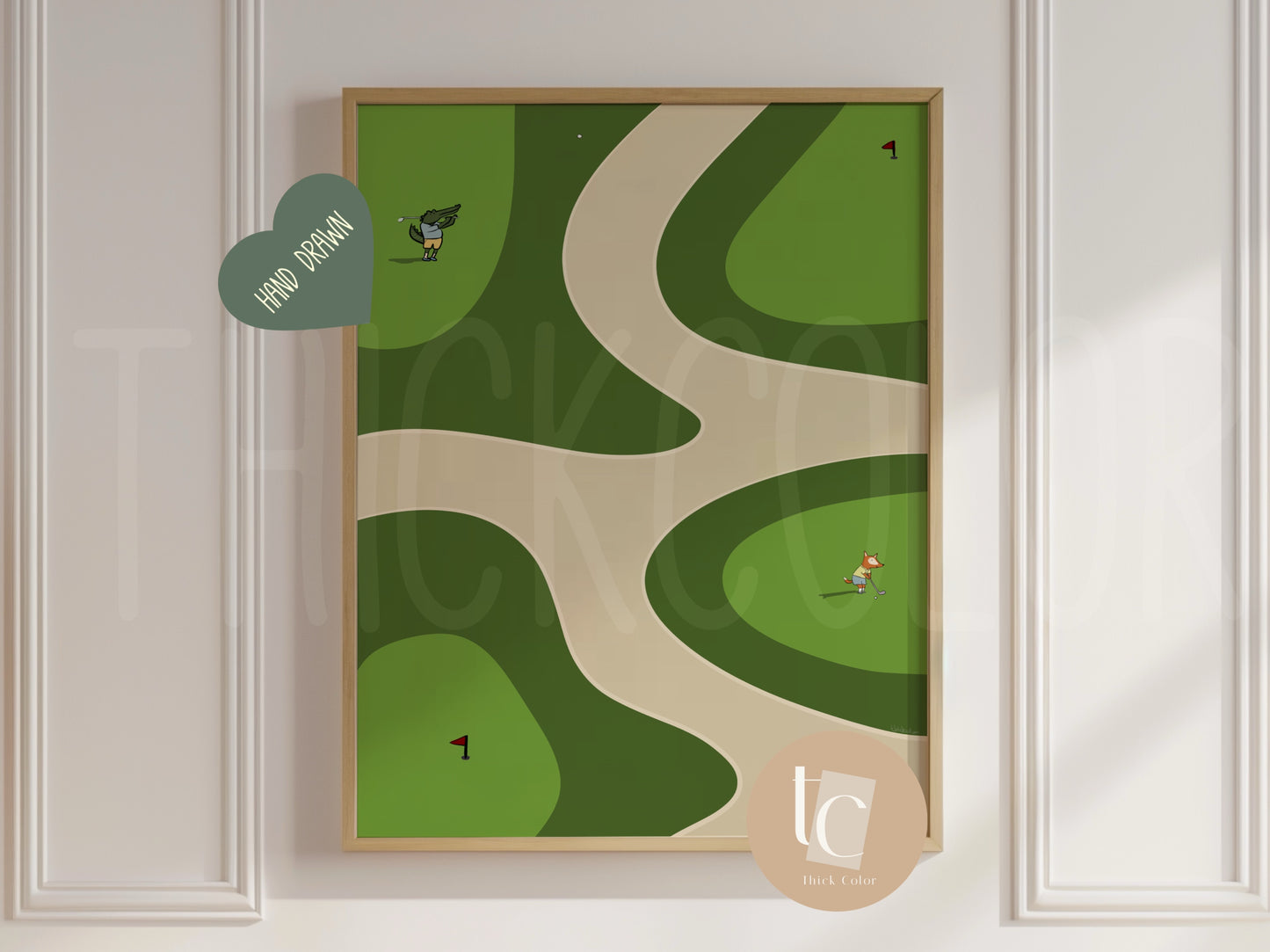 Nursery Golf, Swim, Tennis Sport Set of 3