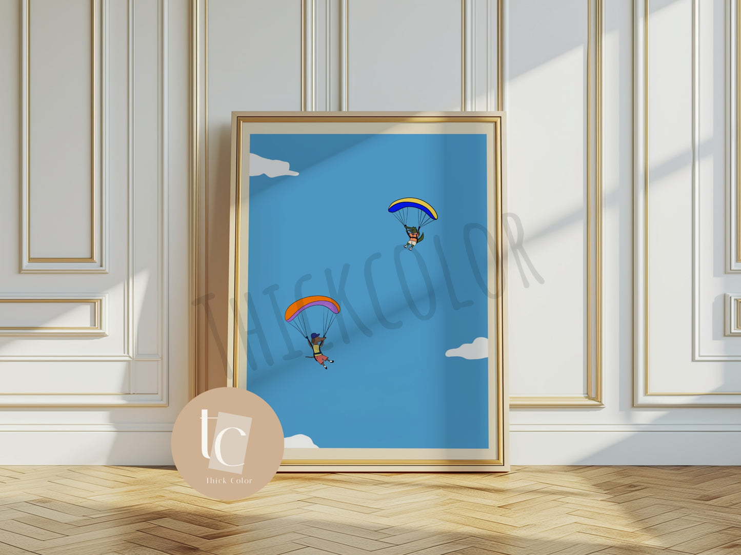 Nursery Sunny Day Paragliding Print