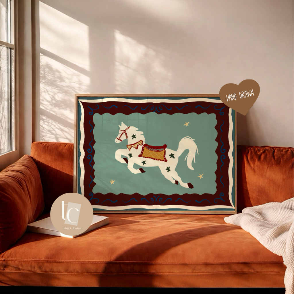 Nusery Whimisical Horse Print