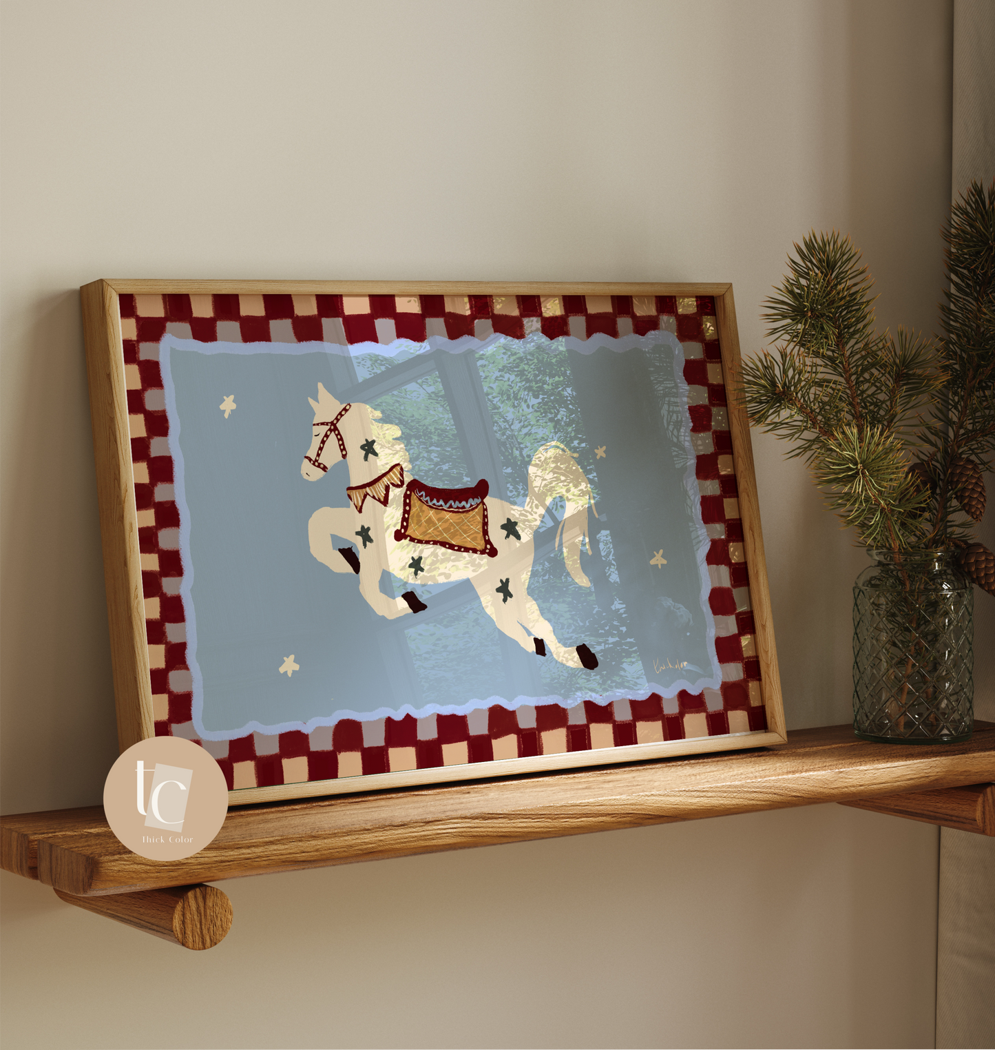 Nusery Whimisical Horse Print |||